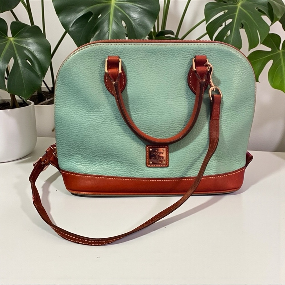 💚DOONEY & BOURKE💚Sea Foam GreenZip Satchel with Crossbody Strap/EUC